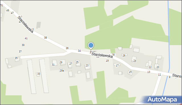 Mokrzyska, Stanisławska, 32, mapa Mokrzyska