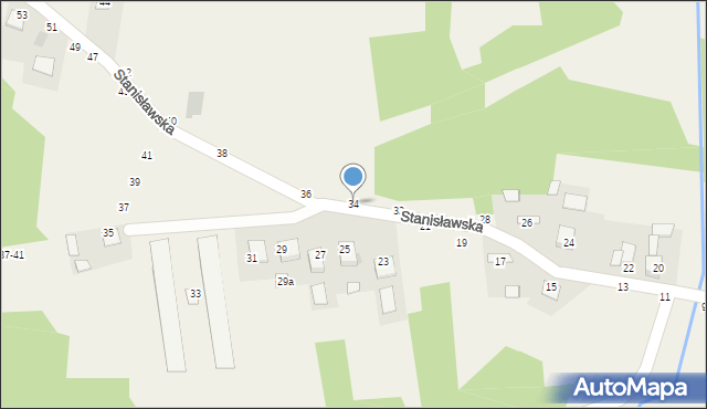 Mokrzyska, Stanisławska, 34, mapa Mokrzyska