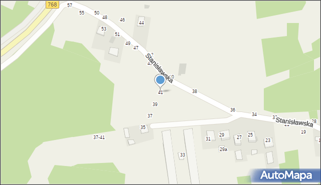 Mokrzyska, Stanisławska, 41, mapa Mokrzyska