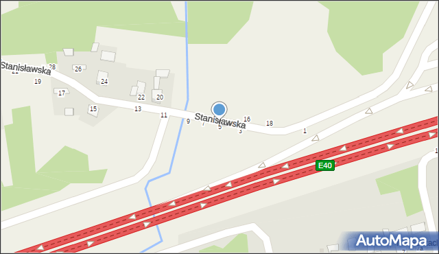 Mokrzyska, Stanisławska, 5, mapa Mokrzyska