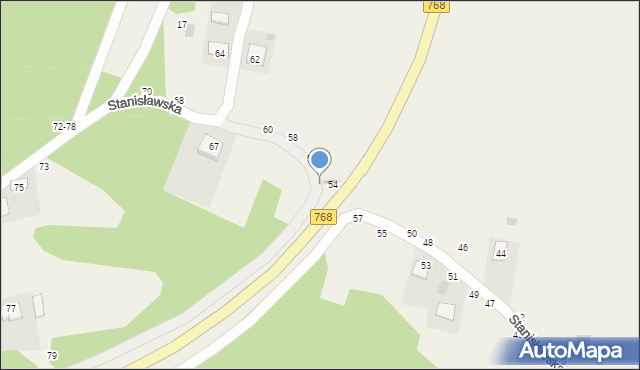 Mokrzyska, Stanisławska, 59, mapa Mokrzyska
