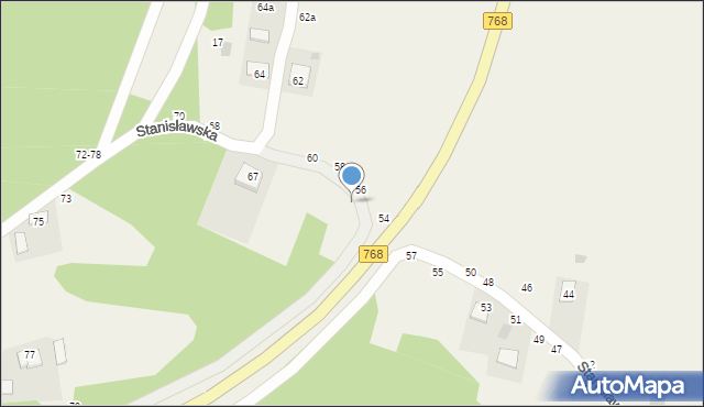 Mokrzyska, Stanisławska, 61, mapa Mokrzyska