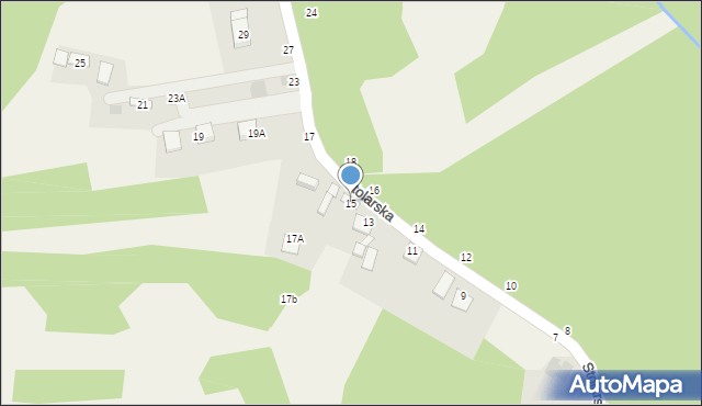 Mokrzyska, Stolarska, 15, mapa Mokrzyska