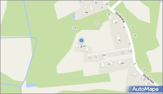 Mokrzyska, Stolarska, 25, mapa Mokrzyska