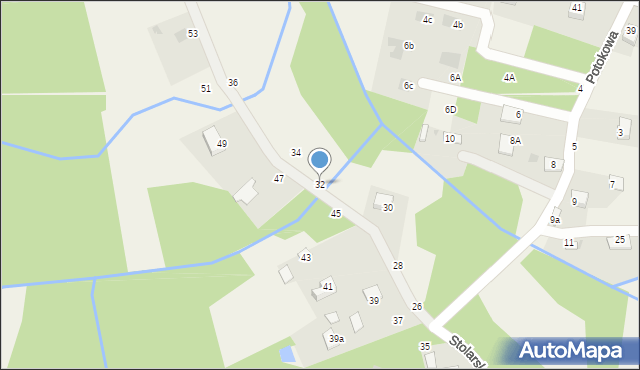 Mokrzyska, Stolarska, 32, mapa Mokrzyska