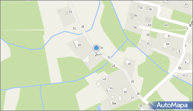 Mokrzyska, Stolarska, 47, mapa Mokrzyska