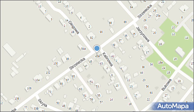 Mosina, Strzelecka, 43a, mapa Mosina