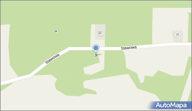 Mszana, Stawowa, 28, mapa Mszana