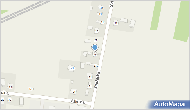 Mysłaków, Strażacka, 25, mapa Mysłaków