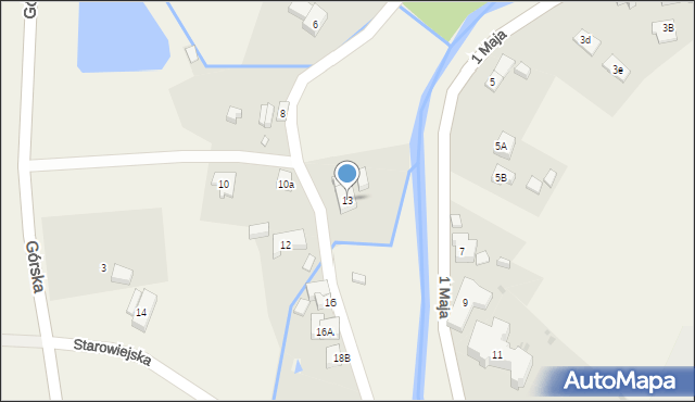 Mysłakowice, Starowiejska, 13, mapa Mysłakowice