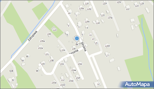 Myślenice, Stroma, 8a, mapa Myślenice