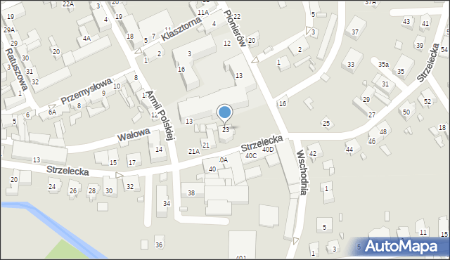 Myślibórz, Strzelecka, 23, mapa Myślibórz