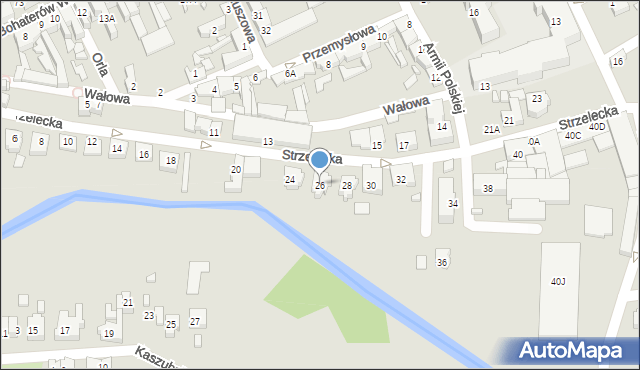 Myślibórz, Strzelecka, 26, mapa Myślibórz