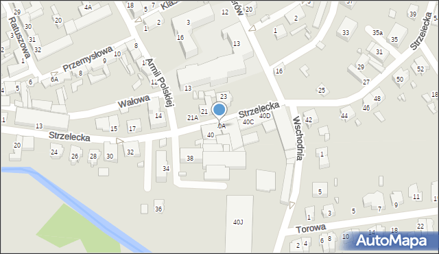 Myślibórz, Strzelecka, 40A, mapa Myślibórz