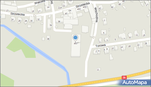 Myślibórz, Strzelecka, 40J, mapa Myślibórz