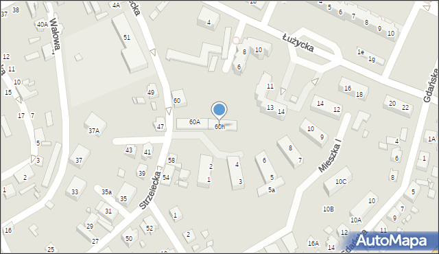 Myślibórz, Strzelecka, 60h, mapa Myślibórz