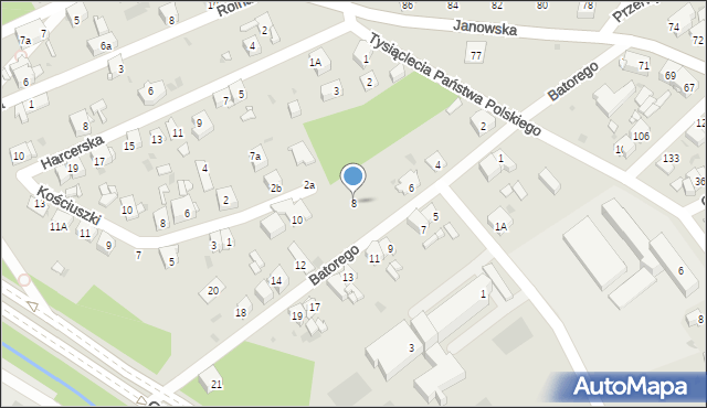 Mysłowice, Stefana Batorego, 8, mapa Mysłowice