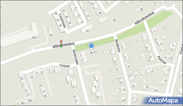 Mysłowice, Stokrotek, 1a, mapa Mysłowice