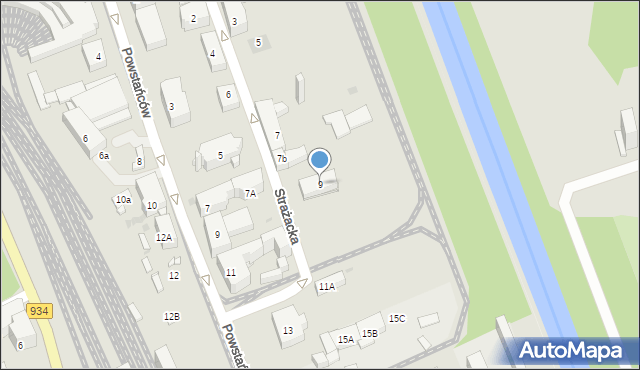 Mysłowice, Strażacka, 9, mapa Mysłowice