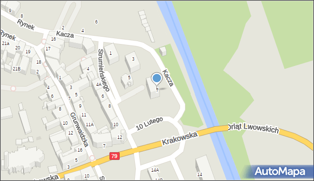 Mysłowice, Strumieńskiego Olbrychta, 7, mapa Mysłowice