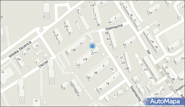 Mysłowice, Stalmacha Pawła, 11, mapa Mysłowice