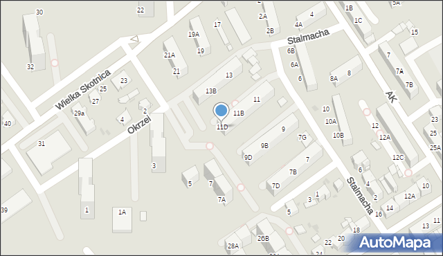 Mysłowice, Stalmacha Pawła, 11D, mapa Mysłowice
