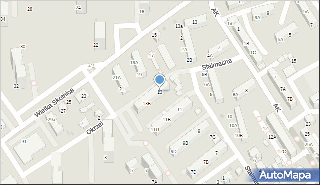 Mysłowice, Stalmacha Pawła, 13, mapa Mysłowice