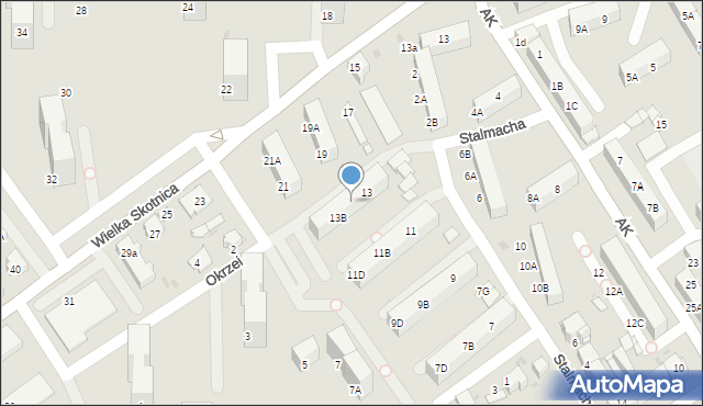 Mysłowice, Stalmacha Pawła, 13A, mapa Mysłowice