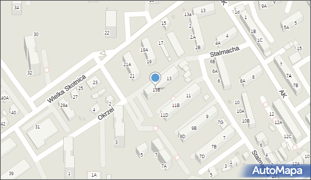 Mysłowice, Stalmacha Pawła, 13B, mapa Mysłowice