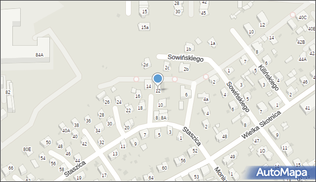 Mysłowice, Staszica Stanisława, 12, mapa Mysłowice