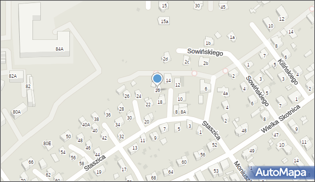 Mysłowice, Staszica Stanisława, 16, mapa Mysłowice