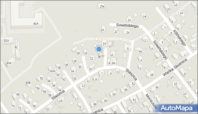 Mysłowice, Staszica Stanisława, 18, mapa Mysłowice