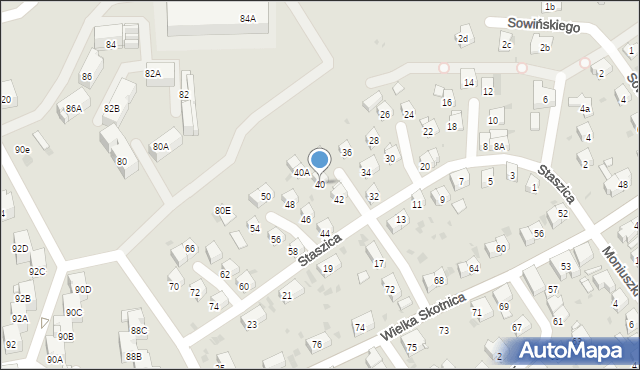 Mysłowice, Staszica Stanisława, 40, mapa Mysłowice