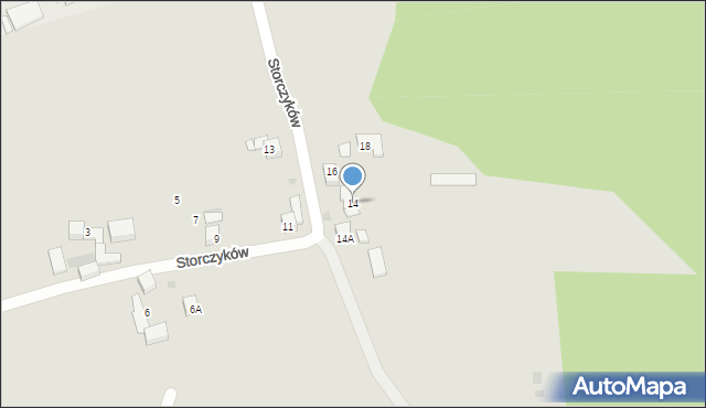 Mysłowice, Storczyków, 14, mapa Mysłowice