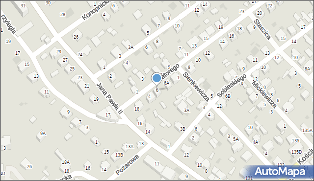 Myszków, Stefana Batorego, 6, mapa Myszków