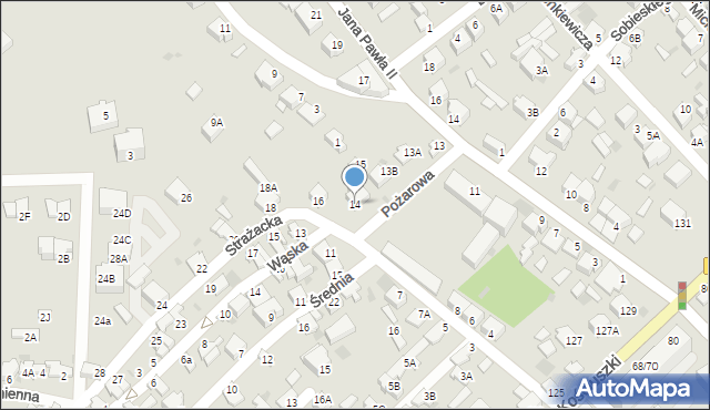 Myszków, Strażacka, 14, mapa Myszków