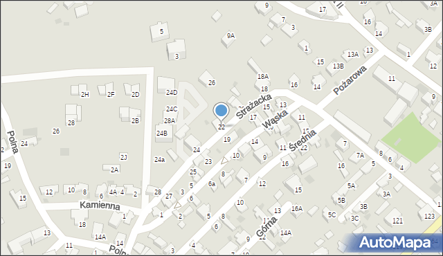 Myszków, Strażacka, 22, mapa Myszków