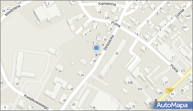 Myszków, Strażacka, 38, mapa Myszków