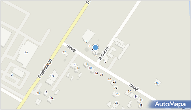 Myszków, Strugi, 7, mapa Myszków