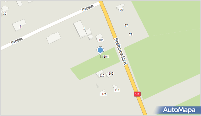 Myszyniec, Stefanowicza Kazimierza, 108, mapa Myszyniec