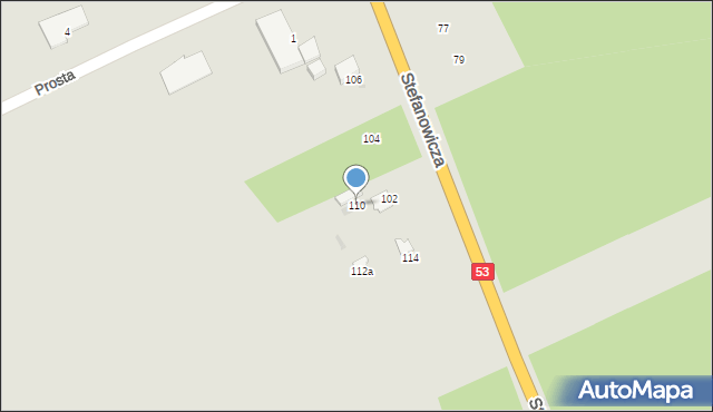 Myszyniec, Stefanowicza Kazimierza, 110, mapa Myszyniec