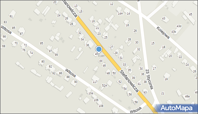 Myszyniec, Stefanowicza Kazimierza, 42, mapa Myszyniec