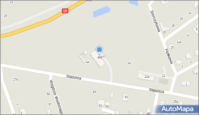 Nakło nad Notecią, Staszica Stanisława, 44a, mapa Nakło nad Notecią