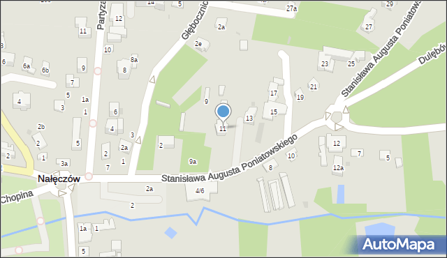 Nałęczów, Stanisława Augusta Poniatowskiego, 11, mapa Nałęczów