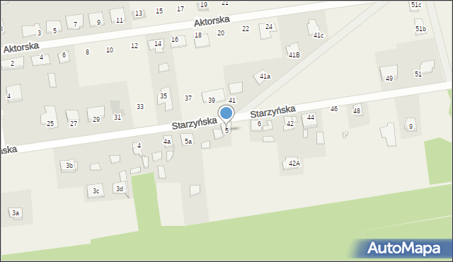 Napachanie, Starzyńska, 5, mapa Napachanie