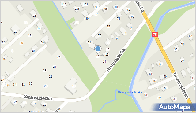 Nawojowa, Starosądecka, 16, mapa Nawojowa