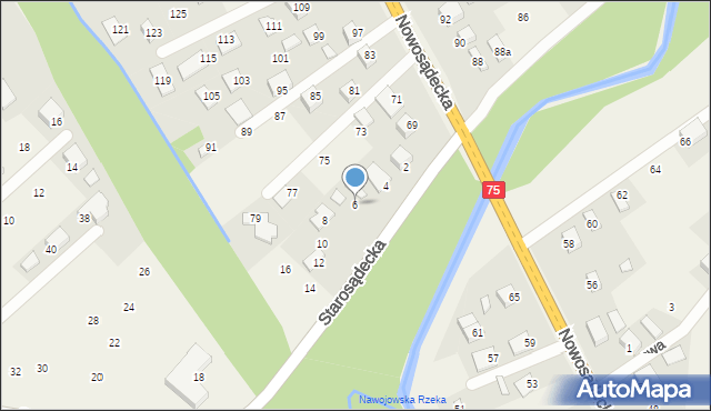 Nawojowa, Starosądecka, 6, mapa Nawojowa