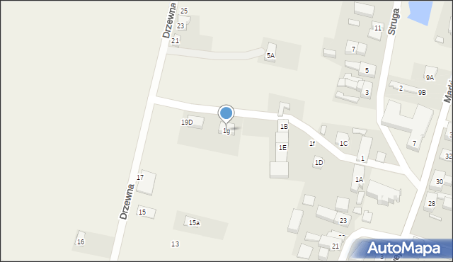Niedoradz, Struga, 1g, mapa Niedoradz