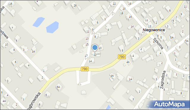 Niegowonice, Strażacka, 12, mapa Niegowonice