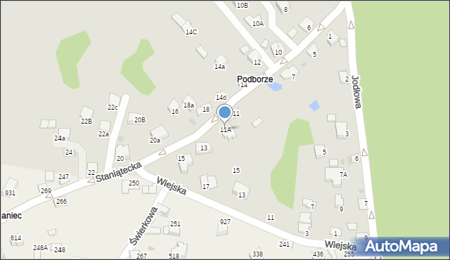 Niepołomice, Staniątecka, 11A, mapa Niepołomice